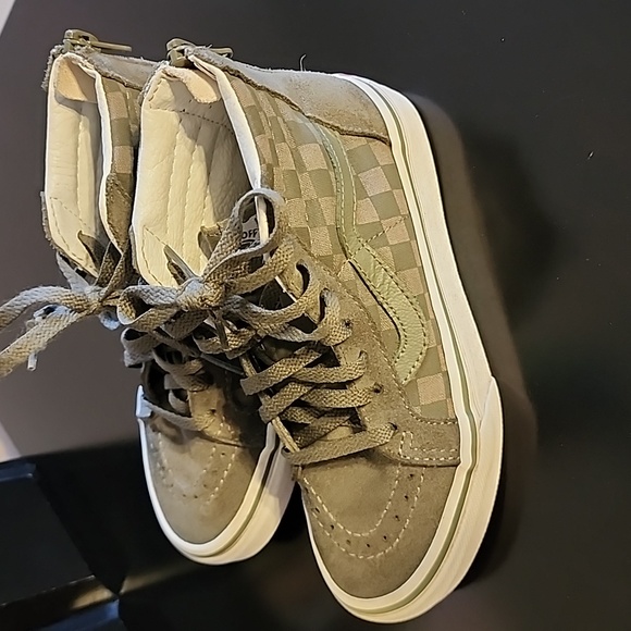 VANS Army Green Checkered SK8 Hi Top Sneakers US Kids Size 13 - Picture 4 of 9